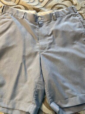 Brooks Brothers Mens Light Blue Cotton Chino Shorts Size 34 Flat Front Preppy